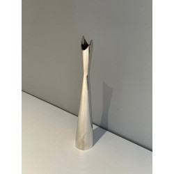 Silvered Metal Bud Vase, Italian Work, “Cardinale”, circa | Maison Barrois