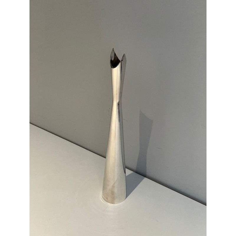 Silvered Metal Bud Vase, Italian Work, “Cardinale”, circa | Maison Barrois
