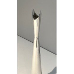 Vase Soliflore « Cardinale » en Métal Argenté, Design, Tra | Maison Barrois