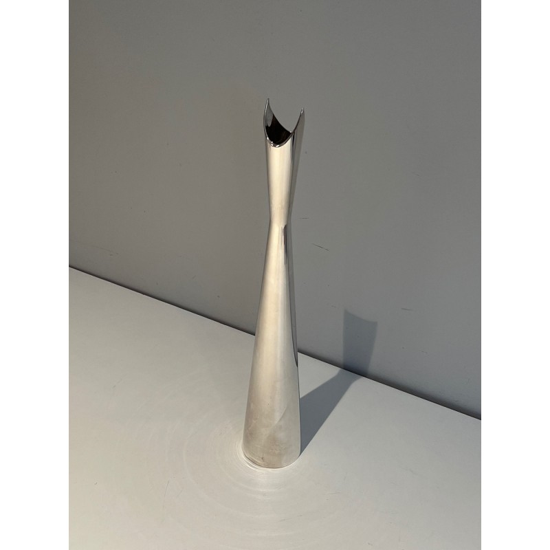 Vase Soliflore « Cardinale » en Métal Argenté, Design, Tra | Maison Barrois