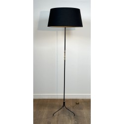 Lampadaire Tripode en Métal Laqué Noiret Laiton, Modernist | Maison Barrois