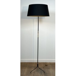 Lampadaire Tripode en Métal Laqué Noiret Laiton, Modernist | Maison Barrois