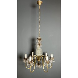 Pineapple Chandelier in Cut Glass and Gilt Brass with Six | Maison Barrois