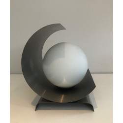 Lampe Moderniste en Tôle d'Acier Brossé Et Boule, Modernis | Maison Barrois
