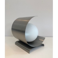 Lampe Moderniste en Tôle d'Acier Brossé Et Boule, Modernis | Maison Barrois