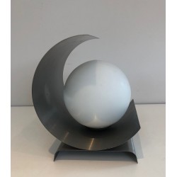 Lampe Moderniste en Tôle d'Acier Brossé Et Boule, Modernis | Maison Barrois
