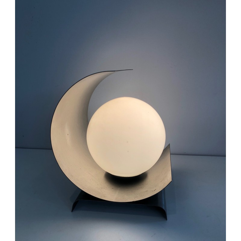 Lampe Moderniste en Tôle d'Acier Brossé Et Boule, Modernis | Maison Barrois