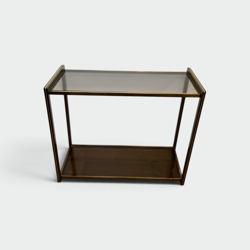 Console in Gunmetal Metal and Brass Fillets with Two Smoke | Maison Barrois