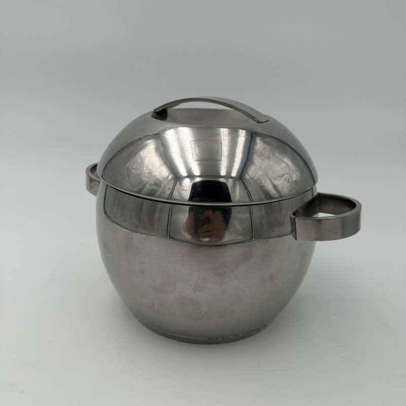 Ball-Shaped Ice Bucket in Stainless Steel, Scandinavian Wo | Maison Barrois