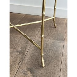 Table Basse Ronde en Bronze Façon Faux-Bambou à Plateau d' | Maison Barrois