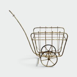 Rare Porte-Revues à Roulettes en Forme de Charrette en Bro | Maison Barrois
