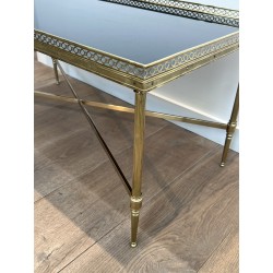 Table Basse Rectangulaire en Laiton à Galerie Ajourée, Néo | Maison Barrois