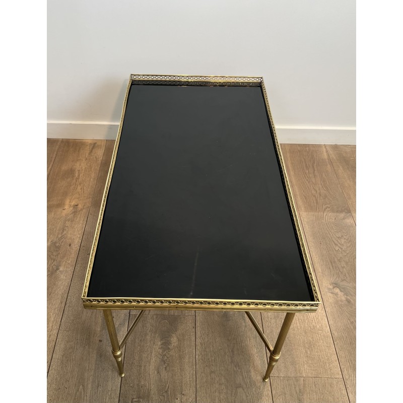 Table Basse Rectangulaire en Laiton à Galerie Ajourée, Néo | Maison Barrois