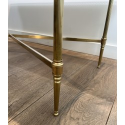 Table Basse Rectangulaire en Laiton à Galerie Ajourée, Néo | Maison Barrois