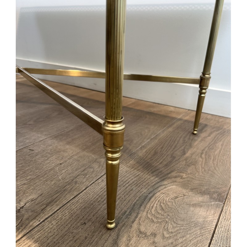 Table Basse Rectangulaire en Laiton à Galerie Ajourée, Néo | Maison Barrois