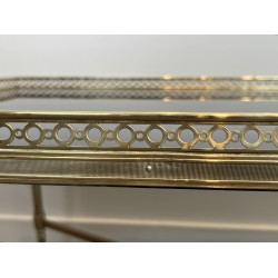Table Basse Rectangulaire en Laiton à Galerie Ajourée, Néo | Maison Barrois