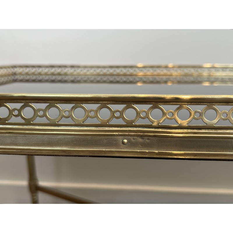Table Basse Rectangulaire en Laiton à Galerie Ajourée, Néo | Maison Barrois