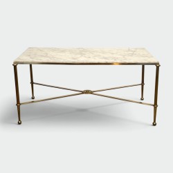 Table Basse Rectangulaire en Laiton à Entretoise en X, Néo | Maison Barrois