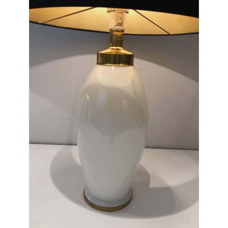 Paire de Lampes en Céramique Blanche de Forme Ovoïde à Mon | Maison Barrois