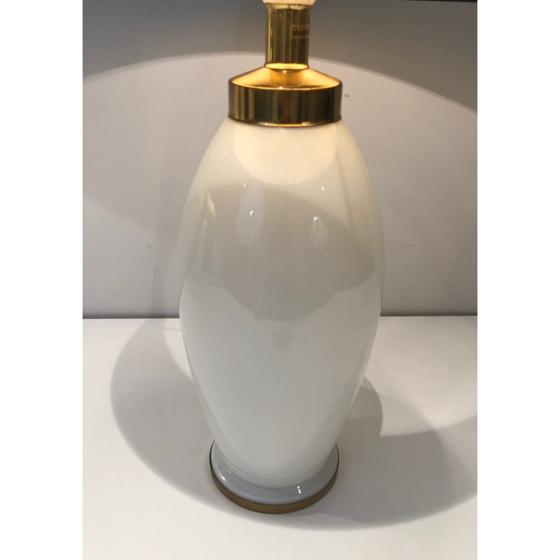 Paire de Lampes en Céramique Blanche de Forme Ovoïde à Mon | Maison Barrois