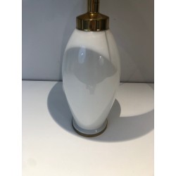 Paire de Lampes en Céramique Blanche de Forme Ovoïde à Mon | Maison Barrois