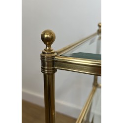 Pair of Side Tables in Brass with Three Glass Tiers, Neocl | Maison Barrois