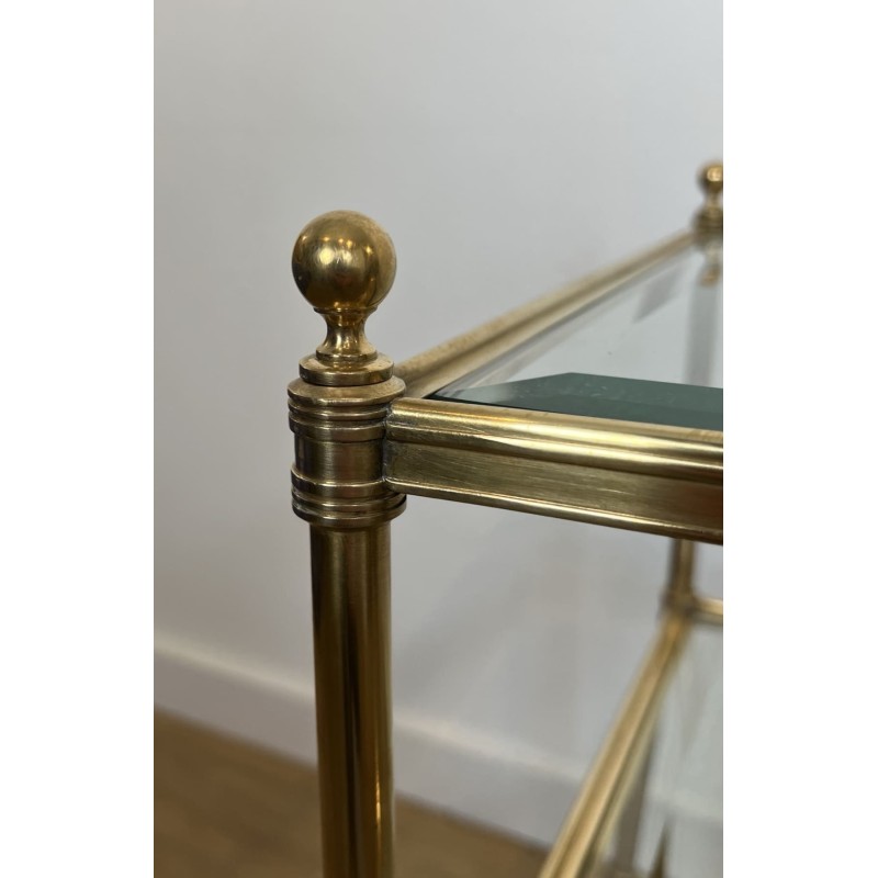 Pair of Side Tables in Brass with Three Glass Tiers, Neocl | Maison Barrois