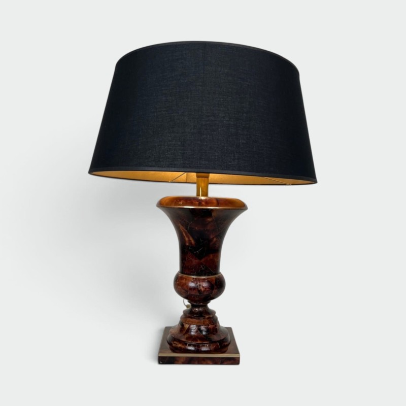 Lampe de Table de Forme Balustre en Marqueterie et Filets | Maison Barrois
