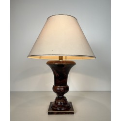 Lampe de Table de Forme Balustre en Marqueterie et Filets | Maison Barrois