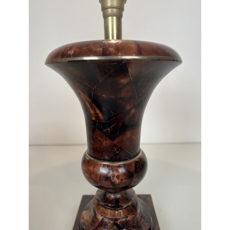 Lampe de Table de Forme Balustre en Marqueterie et Filets | Maison Barrois