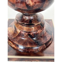 Lampe de Table de Forme Balustre en Marqueterie et Filets | Maison Barrois