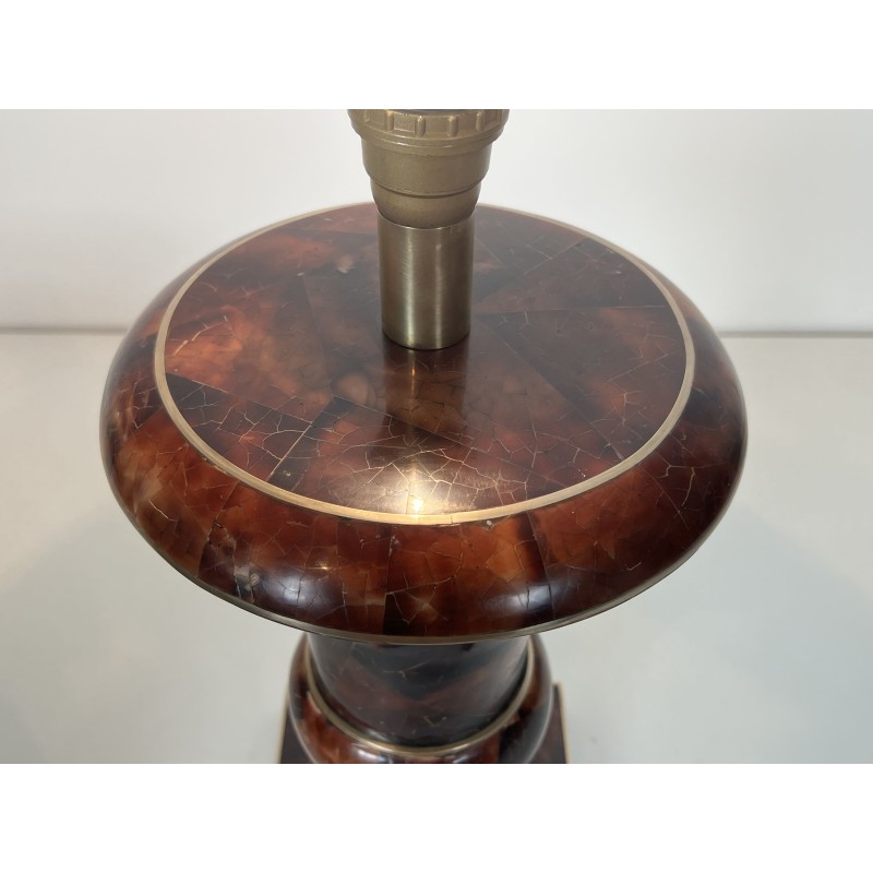 Lampe de Table de Forme Balustre en Marqueterie et Filets | Maison Barrois