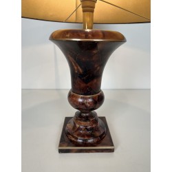 Lampe de Table de Forme Balustre en Marqueterie et Filets | Maison Barrois