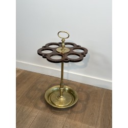 Umbrella Stand (and Cane Stand) in Brass with Openwork Tra | Maison Barrois