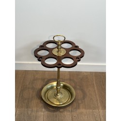 Umbrella Stand (and Cane Stand) in Brass with Openwork Tra | Maison Barrois