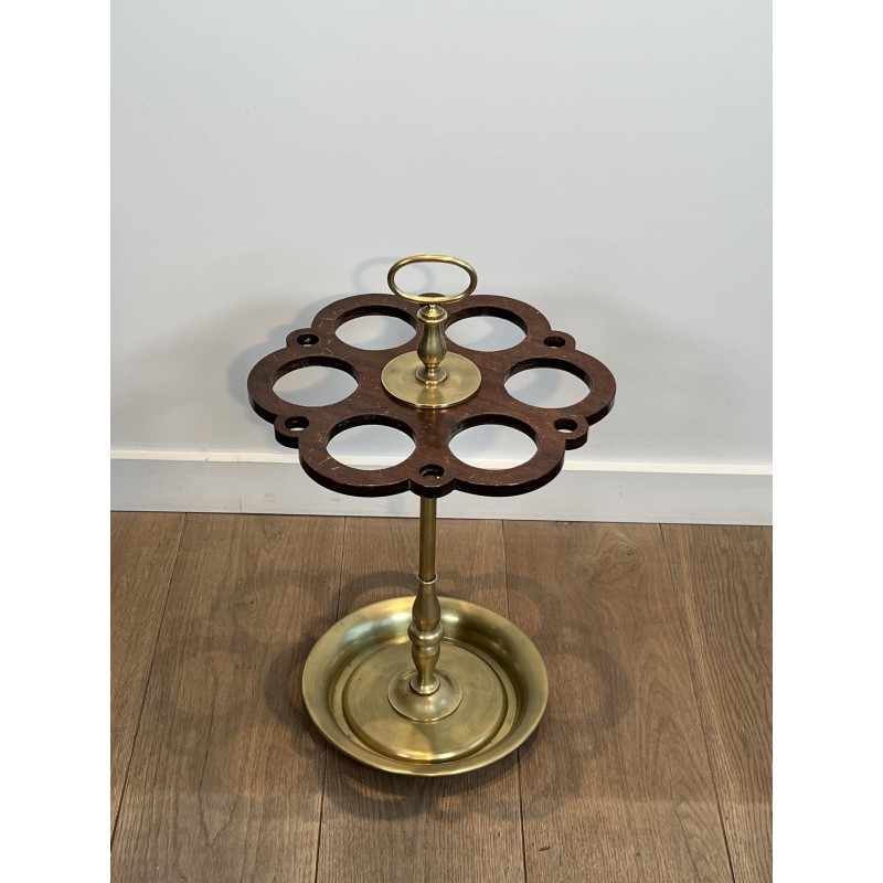 Umbrella Stand (and Cane Stand) in Brass with Openwork Tra | Maison Barrois