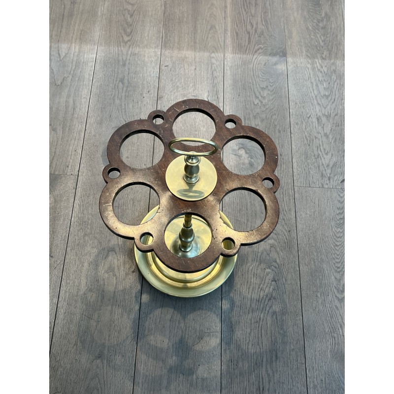Umbrella Stand (and Cane Stand) in Brass with Openwork Tra | Maison Barrois