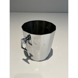 Faceted Cut-Cornered Champagne Bucket in Silvered Metal wi | Maison Barrois