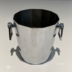 Petit Seau à Champagne en Métal Argenté Facetté, Art Déco, | Maison Barrois