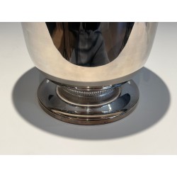 Silvered Metal Champagne Bucket with Lion's-Head Handles o | Maison Barrois
