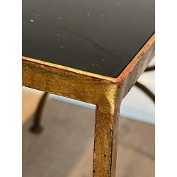 Suite de Trois Tables Gigognes en Fer Forgé Doré à Piètement, Néo-classique, Travail Français, de la Maison Ramsay, vers 1940