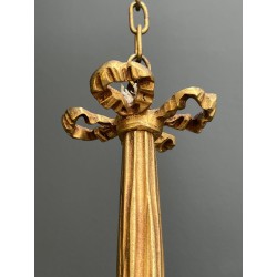 Petit Lustre en Bronze à Décors de Nœud, Louis XVI, Travail Français, vers 1920