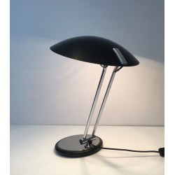 Adjustable Chrome & Black Lacquer Desk Lamp, Design, circa 1970