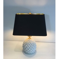 Lampe Ananas en Porcelaine Design, Travail Italien, vers 1970