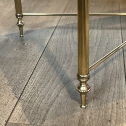 Rectangular Brass Coffee Table with White Marble Top, Neoclassical, French Work, by Maison Jansen, circa 1950