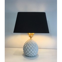Lampe Ananas en Porcelaine Design, Travail Italien, vers 1970