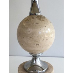 Lampe Travertin et Chrome par Philippe Barbie, Travail Français, vers 1970