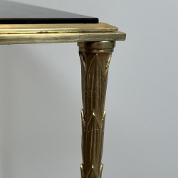 Bout de Canapé en Bronze Doré à Décor de Palmes et Double, Néo-classique, Travail Français, attribué à Maison Baguès, vers 1940