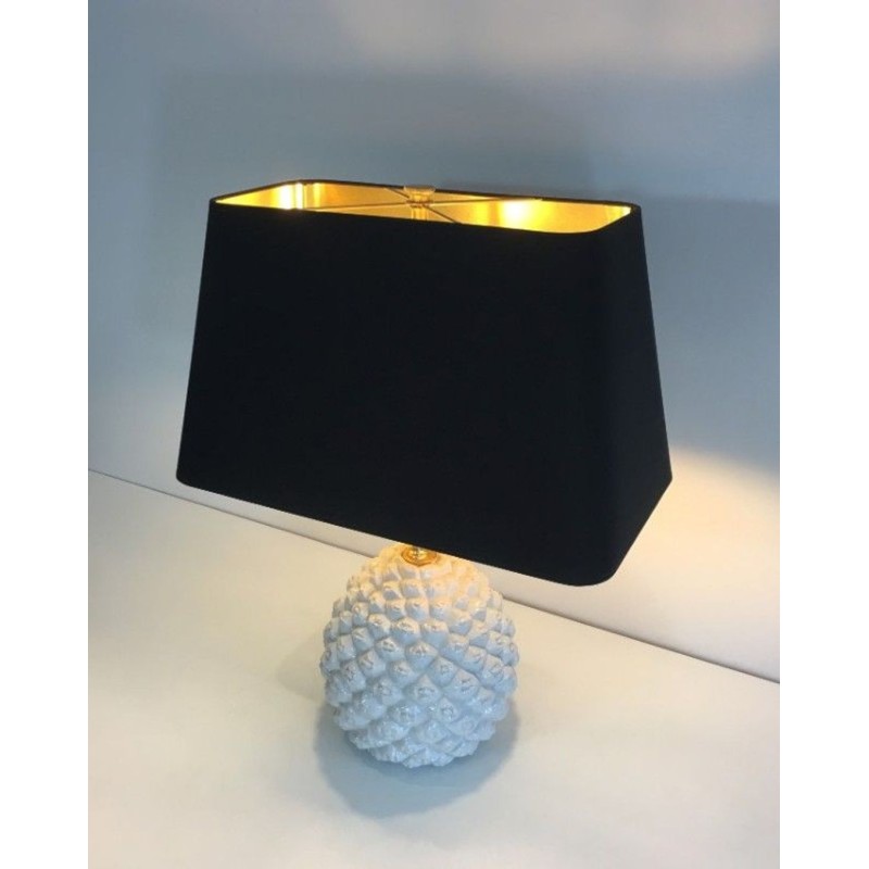 Lampe Ananas en Porcelaine Design, Travail Italien, vers 1970