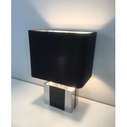 Lampe Chrome et Laque Noire, Travail Français, vers 1970